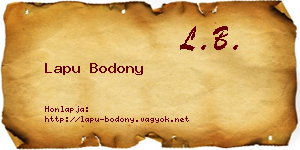 Lapu Bodony névjegykártya